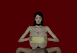 Rule 34 | 1boy, 1girl, 3d, animated, animated gif, bouncing breasts, breasts, breasts squeezed together, censored, dreadlord2178, expressionless, hetero, huge breasts, looking at viewer, paizuri, paizuri under clothes, penis, pov, red background, simple background