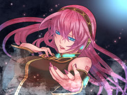 Rule 34 | bad id, bad pixiv id, blue eyes, detached sleeves, long hair, megurine luka, nayu, pink hair, solo, vocaloid