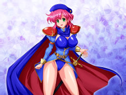 1990s_(style) blue_mage_(final_fantasy) breasts final_fantasy final_fantasy_v green_eyes highres lenna_charlotte_tycoon pink_hair raochuu retro_artstyle sword weapon