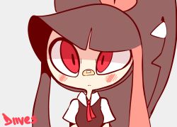 Rule 34 | 3girls, animated, animated gif, aqua hair, arms behind head, arms up, bandaid, bandaid on face, black hair, black sclera, black vest, blush, breasts, colored sclera, creatures (company), diives, english text, female focus, furry, furry female, game freak, gen 3 pokemon, gen 4 pokemon, gen 6 pokemon, grey background, half-closed eyes, hand up, hands on own face, hands up, head tilt, heart, long hair, looking at viewer, loose neckwear, lopunny, mawile, mega lopunny, mega pokemon, meowstic, meowstic (female), multicolored hair, multiple girls, neck ribbon, necktie, nintendo, one eye closed, open mouth, pokemon, pokemon (creature), red eyes, red hair, red ribbon, ribbon, school uniform, shirt, short hair, short sleeves, simple background, small breasts, speech bubble, talking, text focus, two-tone hair, upper body, valentine, vest, white shirt, yellow sclera