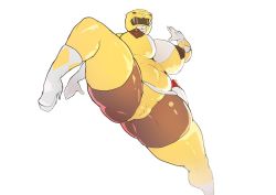Rule 34 | 1girl, belly, bodysuit, breasts, cameltoe, cleft of venus, covered erect nipples, fat, fat mons, gluteal fold, helmet, huge breasts, jujunaught, kyoryu sentai zyuranger, mighty morphin power rangers, plump, power rangers, solo, super sentai, yellow ranger