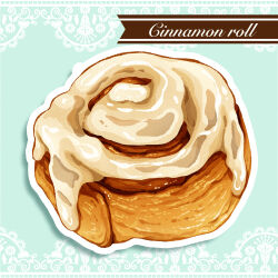Rule 34 | bread, cinnamon roll, food, food focus, highres, icing, no humans, original, pastry, yuki00yo