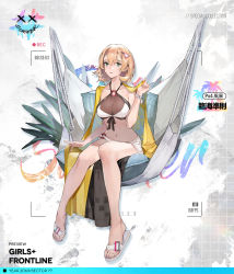 Rule 34 | 1girl, bare legs, barefoot sandals (jewelry), bikini, blonde hair, breasts, camera phone, character name, cleavage, closed mouth, collarbone, commentary, commentary request, copyright name, english commentary, floor, girls&#039; frontline, green eyes, highres, legs, looking at viewer, medium breasts, medium hair, mole, mole under eye, navel, official art, px4 storm (girls&#039; frontline), px4 storm (seaside paradigm) (girls&#039; frontline), rainli, sandals, simple background, sitting, solo, stomach, summer, swimsuit, toes, viewfinder, white bikini