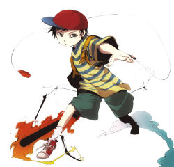 Rule 34 | 1boy, 35, bad id, bad pixiv id, baseball bat, baseball cap, child, hat, male focus, mother (game), mother 2, ness (mother 2), nintendo, shirt, solo, striped clothes, striped shirt