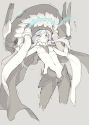 Rule 34 | 10s, 1girl, abyssal ship, bad id, bad pixiv id, blade (galaxist), blue eyes, blush, bodysuit, breasts, cape, covered navel, covered erect nipples, gloves, glowing, glowing eyes, kantai collection, long hair, looking at viewer, monster, pale skin, personification, silver hair, sketch, skin tight, small breasts, solo, wo-class aircraft carrier