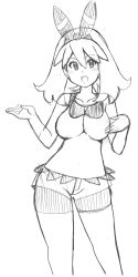 Rule 34 | 1girl, bike shorts, blush, breasts, creatures (company), game freak, greyscale, hair ribbon, highres, koutarosu, large breasts, looking at viewer, may (pokemon), may (pokemon oras), monochrome, nintendo, open mouth, pokemon, pokemon oras, ribbon, shirt, short hair, shorts, sleeveless, sleeveless shirt, smile, solo