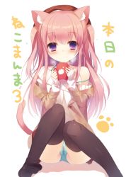 Rule 34 | 1girl, amamine, animal ears, bad id, bad pixiv id, bare shoulders, beret, black thighhighs, blue panties, blush, cameltoe, cardigan, cat ears, cat girl, cat tail, closed mouth, collarbone, cup, hair between eyes, hat, holding, holding cup, long hair, long sleeves, looking at viewer, no shoes, off-shoulder, off-shoulder sweater, off shoulder, open cardigan, open clothes, original, panties, pink hair, purple eyes, red hat, red skirt, simple background, sitting, skirt, sleeves past wrists, solo, steam, strap slip, sweater, tail, thighhighs, translated, underwear, very long hair, white background, white sweater