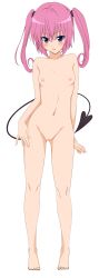 Rule 34 | 1girl, absurdres, blush, breasts, cropped legs, highres, looking at viewer, nana asta deviluke, navel, nipples, nude, pink eyes, pink hair, pussy, small breasts, solo, standing, to love-ru, to love-ru darkness, transparent background, wavy hair