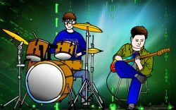 Rule 34 | drum, glasses, guitar, instrument, lch (artist), tagme