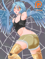 Rule 34 | 10s, 1girl, ass, breasts, butt crack, harpy, monster girl, monster musume no iru nichijou, papi (monster musume), small breasts, wings