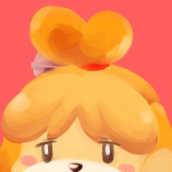 Rule 34 | 1girl, animal crossing, artist request, black eyes, blonde hair, dog, female focus, furry, furry female, isabelle (animal crossing), long hair, nintendo, ponytail, shizue, simple background, solo
