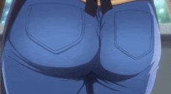 Rule 34 | 1girl, aiue oka, animated, animated gif, apron, ass, ass focus, black apron, blue pants, breasts, breasts squeezed together, denim, hand on own chest, huge ass, jeans, jewelry, large breasts, mature female, multiple views, obata natsumi (saimin seishidou), pants, ring, saimin seishidou, shirt, thick thighs, thighs, wedding ring, yellow shirt