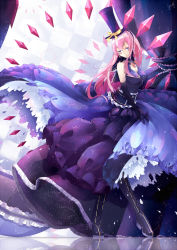 Rule 34 | 1girl, bad id, bad pixiv id, dress, hat, highres, long hair, lyodi, megurine luka, pink hair, solo, top hat, vocaloid