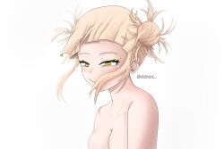 Rule 34 | 1girl, artist request, blonde hair, boku no hero academia, crying, crying with eyes open, happy, highres, messy hair, tears, toga himiko, yellow eyes