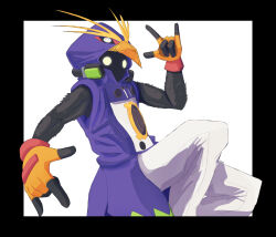 Rule 34 | coat, digimon, digimon (creature), fingerless gloves, gloves, highres, looking at viewer, solo, tempomon, yellow eyes
