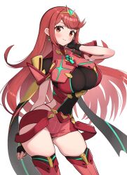 Rule 34 | alternate hair length, alternate hairstyle, breasts, gonzarez, large breasts, pyra (xenoblade), red eyes, red hair, xenoblade chronicles (series), xenoblade chronicles 2