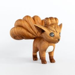 Rule 34 | absurdres, black eyes, commentary, creature, creatures (company), english commentary, full body, game freak, gen 1 pokemon, highres, nintendo, no humans, photo (medium), pokemon, pokemon (creature), sculpture, sean syman, simple background, solo, standing, unconventional media, vulpix, white background