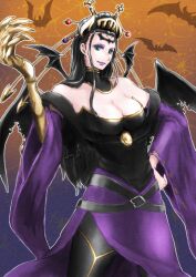 Rule 34 | belt, breasts, claws, cosplay, digimon, lilithmon, lilithmon (cosplay), looking at viewer, mark of evil, nico robin, one piece, smile, wings
