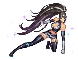Rule 34 | 00s, 1girl, artist request, bare shoulders, big hair, black hair, breasts, checkered clothes, cleavage, cleavage cutout, clenched hand, clothing cutout, crop top, dungeon and fighter, elbow gloves, eyewear on head, fighter (dungeon and fighter), full body, garter straps, gloves, halterneck, kim jin sung, large breasts, long hair, microskirt, midriff, miniskirt, multicolored hair, muscle, muscular, muscular female, on one knee, red eyes, skirt, smile, solo, sparkle, streaked hair, sunglasses, thighhighs, very long hair, white hair, zettai ryouiki