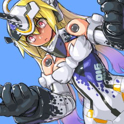Rule 34 | 10s, 1girl, arnval, bad id, bad pixiv id, blonde hair, busou shinki, corruption, dd (ijigendd), doll joints, joints, light purple hair, multicolored hair, red eyes, solo, tempesta, two-tone hair