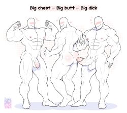Rule 34 | 3boys, abs, ass, bara, biceps, big pants/big jakt (meme), blush, completely nude, double biceps pose, english text, faceless, faceless male, flaccid, flexing, foreskin, from behind, full body, girthy penis, happy, heart, highres, huge ass, large pectorals, large penis, large testicles, looking at another, male focus, meme, multiple boys, muscular, muscular male, navel, nipples, nude, original, pectorals, penis, quuynart, smile, standing, stomach, testicles, thick thighs, thighs, thumbs up