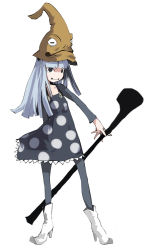 Rule 34 | 00s, ankle boots, bad id, bad pixiv id, black eyes, blue hair, boots, eruka frog, hat, inemuri uno, leggings, long hair, pantyhose, solo, soul eater, staff