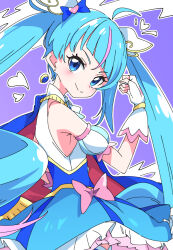 Rule 34 | 1girl, blue eyes, blue hair, closed mouth, commentary request, cure sky, fingerless gloves, gloves, hirogaru sky! precure, ixy, looking at viewer, magical girl, multicolored hair, pink hair, precure, smile, solo, sora harewataru, twintails, two-tone hair