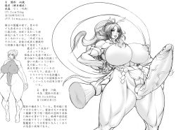 Rule 34 | 1futa, breasts, chinbotsu, futanari, huge breasts, huge penis, monochrome, muscular, penis, solo, thick thighs, thighs, translation request, uncensored, wide hips