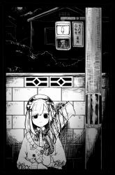 Rule 34 | 1girl, :3, beret, blood, bloody weapon, cardigan, cleaver, empty eyes, greyscale, hat, hatyuuruinohito, holding, holding weapon, horror (theme), looking at viewer, medium hair, monochrome, nijisanji, open mouth, pedestrian lights, saw, saw cleaver, solo, suzuhara lulu, suzuhara lulu (1st costume), virtual youtuber, weapon
