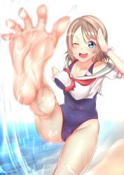 Rule 34 | 1girl, barefoot, feet, foot focus, highres, love live!, love live! sunshine!!, soles, toes, watanabe you