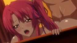 Rule 34 | amagase yuuki, animated, animated gif, blush, highres, lovely x cation, nude, red hair, ribbon, sex, sweat