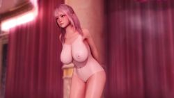 Rule 34 | 1girl, 3d, animated, ass, bouncing breasts, breasts, dead or alive, highres, honoka (doa), large breasts, nipples, nude, one-piece tan, pink hair, pussy, tan, tanline, video