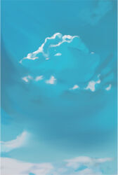 Rule 34 | absurdres, aqua sky, blue sky, cloud, day, highres, no humans, original, outdoors, potatomochii, scenery, sky, sky focus