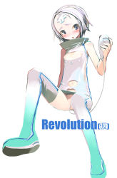 Rule 34 | 1girl, blue eyes, blush, boots, breastless clothes, clothing cutout, female masturbation, flat chest, game console, masturbation, navel, navel cutout, nintendo, nipple slip, nipples, no panties, personification, purple hair, pussy, revolution-tan, revolutiontan, sex toy, short hair, solo, thigh boots, thighhighs, unaji, uncensored, upskirt, vibrator, white hair, wii, wii-tan