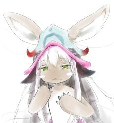 Rule 34 | artist request, brown eyes, furry, long hair, made in abyss, nanachi (made in abyss), smile, white hair