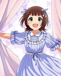 Rule 34 | 1girl, amami haruka, brown hair, green eyes, idolmaster, idolmaster million live!, idolmaster million live! theater days, official art, open mouth, solo