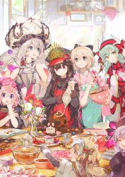 Rule 34 | 10s, 1boy, 6+girls, :d, :q, ahoge, apron, aqua hair, artist name, astolfo (fate), beaker, black gloves, blonde hair, blue eyes, book, bouquet, bow, bowl, bowtie, cake, candy, carton, chocolate, chocolate cake, chocolate heart, closed eyes, cookie, cooking, creature, day, dress, elbow gloves, fate/apocrypha, fate/extra, fate/grand order, fate (series), flower, food, fou (fate), fruit, fur trim, gloves, grey eyes, hair between eyes, hair bow, hair ribbon, hat, head rest, headpiece, heart, heart print, holding, holding bowl, horns, indoors, japanese clothes, jeanne d&#039;arc (fate), jeanne d&#039;arc (ruler) (fate), jeanne d&#039;arc alter (fate), jeanne d&#039;arc alter santa lily (fate), kitchen, kiyohime (fate), koha-ace, laughing, long hair, long sleeves, marie antoinette (fate), mixing bowl, multiple girls, namie-kun, nursery rhyme (fate), oda nobunaga (fate), oda nobunaga (koha-ace), okita souji (fate), okita souji (koha-ace), open book, open mouth, peaked cap, pepper shaker, pink eyes, purple eyes, reading, red eyes, ribbon, salt shaker, shinsengumi, short hair, short sleeves, silver hair, skull, smile, star (symbol), table, tissue, tissue box, tongue, tongue out, trap, tray, twintails, vase, whisk, white gloves, wide sleeves, window, yellow eyes