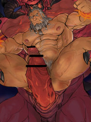 Rule 34 | 2boys, abs, al&#039;diabolos, anus, ass, bar censor, bara, barbarian (diablo 3), beard, biceps, braid, braided beard, censored, character request, check character, chest hair, colored skin, completely nude, dark-skinned male, dark skin, demon boy, demon horns, diablo, diablo (series), diablo 3, facial hair, from below, frown, giant, giant male, gigantic penis, glensaru, grey hair, highres, horns, interspecies, large pectorals, long beard, male focus, male pubic hair, mature male, multiple boys, multiple braids, muscular, muscular male, navel, navel hair, nipples, nude, old, old man, pectorals, penis, pubic hair, red skin, scar, scar on chest, scar on leg, short hair, size difference, solo focus, stomach, thick eyebrows, thick thighs, thighs, veins, veiny penis, yaoi