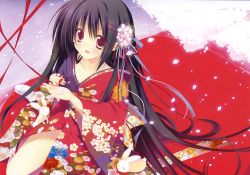 Rule 34 | 1girl, absurdres, rabbit, highres, japanese clothes, kimono, long hair, open mouth, sakura hanpen