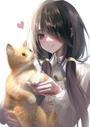 Rule 34 | 1girl, absurdres, animal, black hair, blush, cat, chantsunyuen1997, clock eyes, closed mouth, commentary request, date a live, hair over one eye, heart, heterochromia, highres, holding, holding animal, holding cat, low twintails, red eyes, smile, solo, symbol-shaped pupils, tokisaki kurumi, twintails, yellow eyes