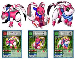 Rule 34 | bitmon, claws, digimon, digimon (creature), digimon card game, gloves, green eyes, long ears, scarf