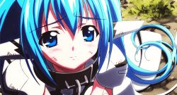 Rule 34 | 1girl, animated, animated gif, blue eyes, blue hair, lowres, nymph (sora no otoshimono), robot ears, sora no otoshimono, tears