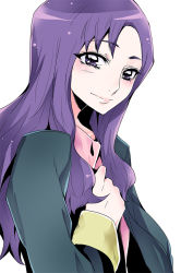 Rule 34 | 10s, 1girl, heartcatch precure!, kurumi momoka, long hair, precure, purple hair, simple background, smile, solo, tima, white background