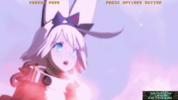Rule 34 | 1girl, 3d, animal ears, animated, animated gif, arc system works, blue eyes, bouncing breasts, breasts, rabbit ears, choker, cleavage, elphelt valentine, female focus, guilty gear, guilty gear xrd, guilty gear xrd: revelator, guilty gear xrd: revelator 2, large breasts, open mouth, running, solo, white hair