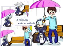Rule 34 | 00s, :&lt;, ai ai gasa, blue hair, blush, brown hair, rain, rozen maiden, sakurada jun, shared umbrella, suigintou, umbrella, | |