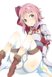 Rule 34 | 10s, 1girl, armor, ass, bad anatomy, bad id, bad pixiv id, bike shorts, breastplate, breasts, hair ornament, hairclip, highres, lisbeth (sao), lisbeth (sao-alo), pink eyes, pink hair, pointy ears, purple eyes, short hair, small breasts, solo, sword art online, thu, white background