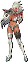 Rule 34 | 10s, 1girl, ahoge, armor, armored boots, artist request, bikini armor, black thighhighs, boots, breasts, cleavage, curvy, dagger, dark-skinned female, dark elf, dark skin, echidna (queen&#039;s blade), echidna (queen&#039;s blade unlimited), elf, female focus, full body, greaves, highres, holding, holding sword, holding weapon, huge breasts, knife, licking lips, long hair, looking at viewer, navel, no panties, official art, pointy ears, ponytail, queen&#039;s blade, queen&#039;s blade unlimited, red eyes, redesign, revealing clothes, smile, solo, sword, thigh strap, thighhighs, tongue, tongue out, transparent background, weapon, white hair