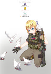 Rule 34 | 1girl, absurdres, ash:concussion, assault rifle, bad id, bad pixiv id, bullpup, gun, highres, load bearing vest, magazine (weapon), rifle, union jack, weapon, yakumo ling