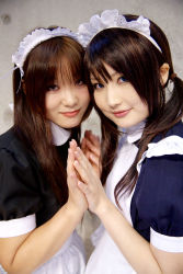 Rule 34 | apron, cosplay, highres, hirazuka yuki, maid, maid apron, photo (medium), tairano mai, twintails