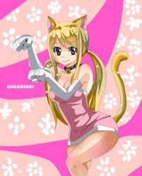 Rule 34 | bell, blonde hair, cat ears, cat tail, fairy tail, lucy heartfilia, smile, tail